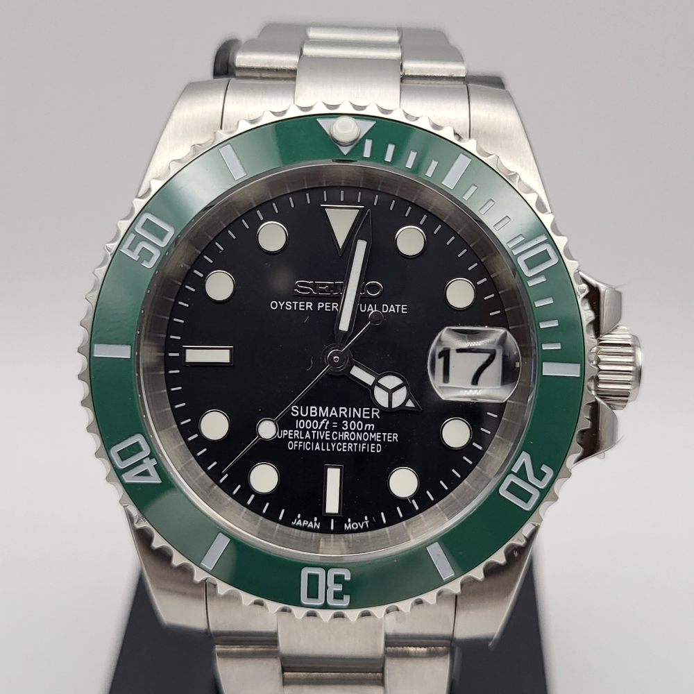 New Custom 40mm SeikoMod Automatic Watch Dive Watch